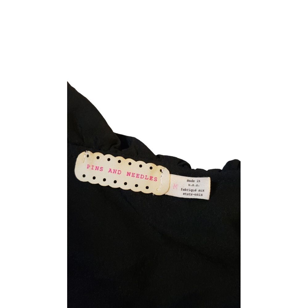 Pins and Needles Anthropologie‎ Blouse Top Shirt Sleeveless Ruffle Black Size M - Picture 12 of 14